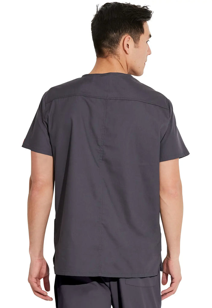 Dickies Scrubs Essentials Men's V-Neck Top Pewter | scrub-supply.com