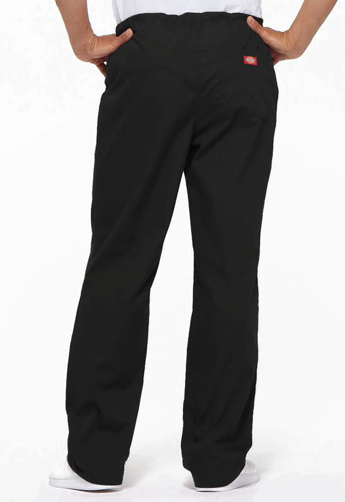 Dickies Scrubs Unisex Drawstring Pant Black | scrub-supply.com