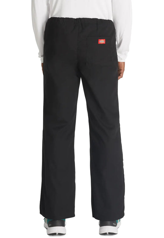 Dickies Scrubs Unisex Drawstring Pant Black | scrub-supply.com