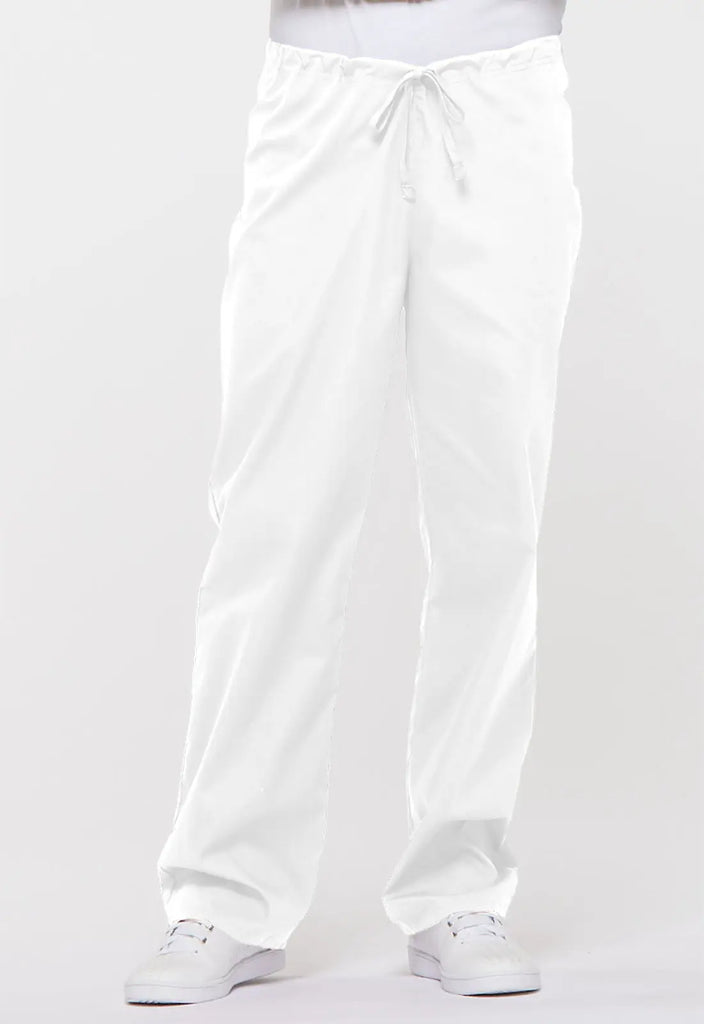 Dickies Scrubs Unisex Drawstring Pant White | scrub-supply.com