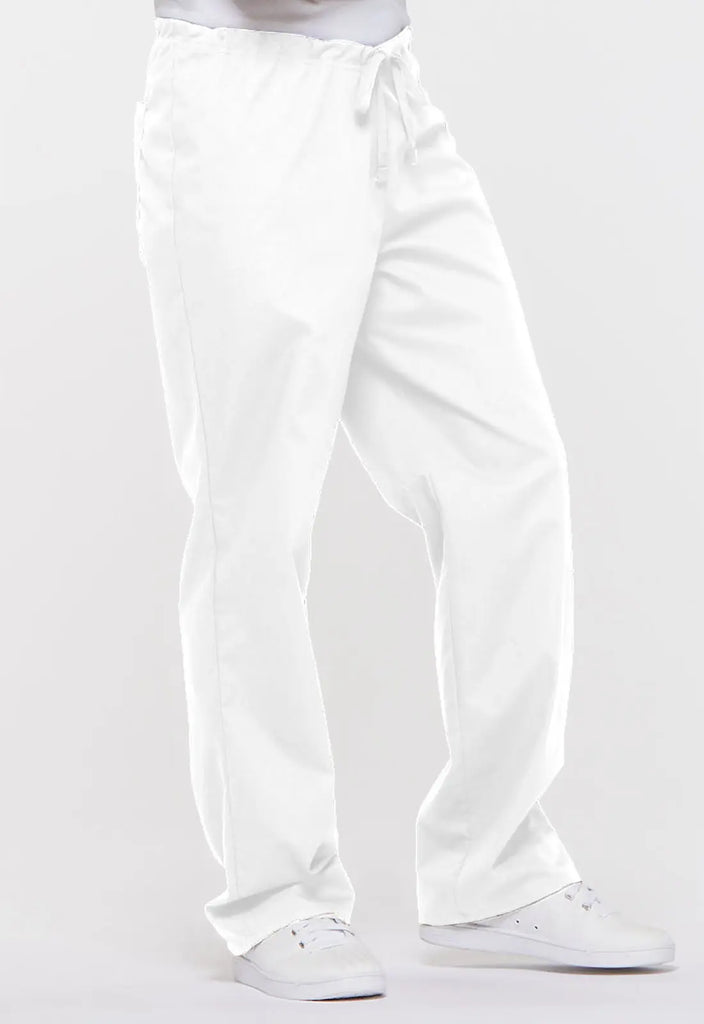 Dickies Scrubs Unisex Drawstring Pant White | scrub-supply.com