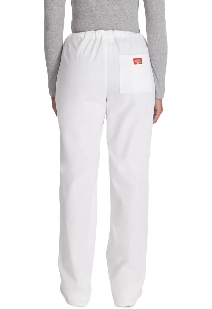 Dickies Scrubs Unisex Drawstring Pant White | scrub-supply.com