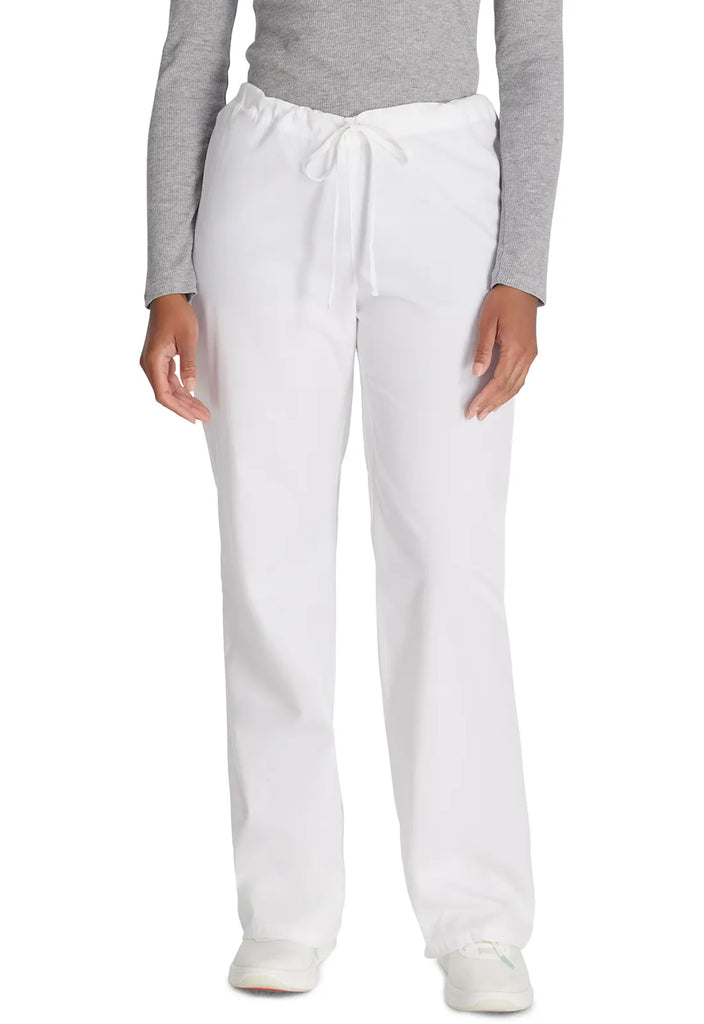 Dickies Scrubs Unisex Drawstring Pant White | scrub-supply.com