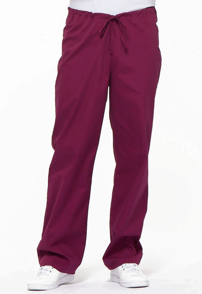 Dickies Scrubs Unisex Drawstring Pant Wine | scrub-supply.com