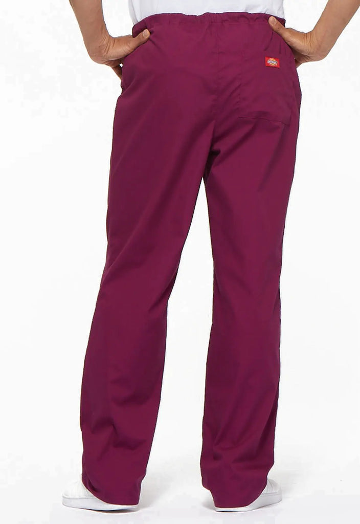 Dickies Scrubs Unisex Drawstring Pant Wine | scrub-supply.com