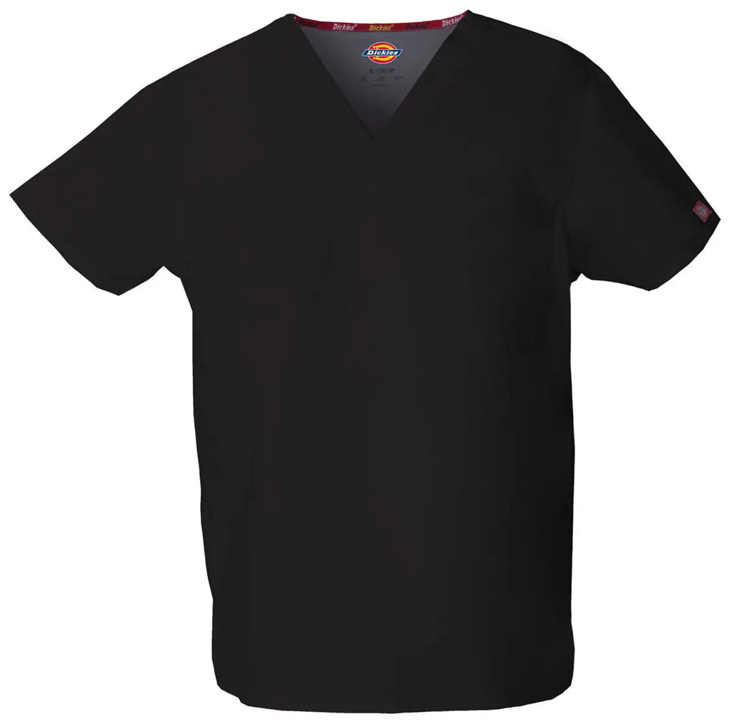 Dickies Scrubs Unisex Tuckable V-Neck Top Black | scrub-supply.com