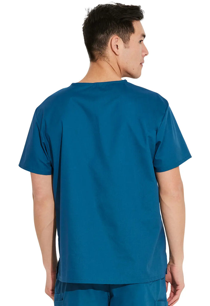 Dickies Scrubs Unisex Tuckable V-Neck Top Caribbean Blue | scrub-supply.com