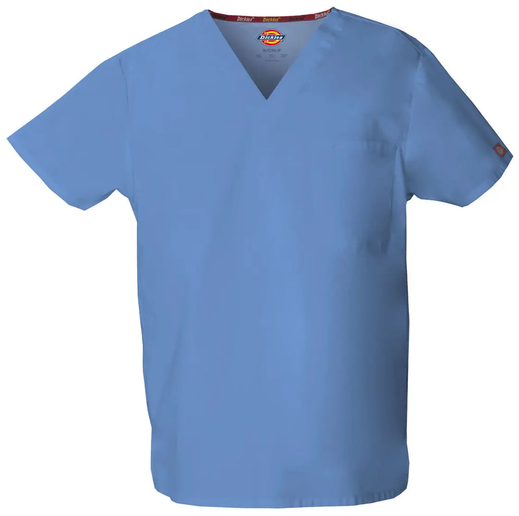 Dickies Scrubs Unisex Tuckable V-Neck Top Ceil Blue | scrub-supply.com