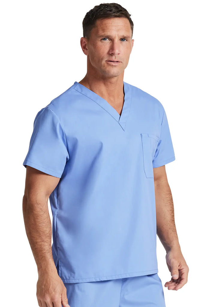 Dickies Scrubs Unisex Tuckable V-Neck Top Ceil Blue | scrub-supply.com