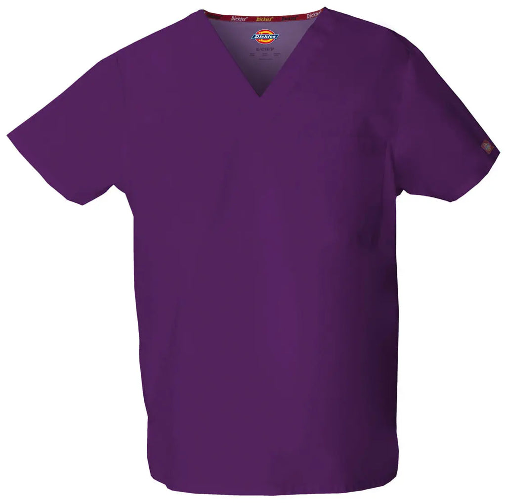 Dickies Scrubs Unisex Tuckable V-Neck Top Eggplant | scrub-supply.com