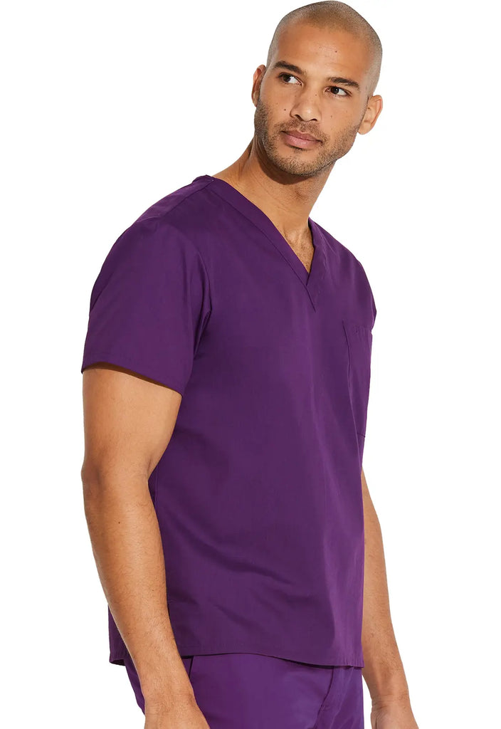 Dickies Scrubs Unisex Tuckable V-Neck Top Eggplant | scrub-supply.com