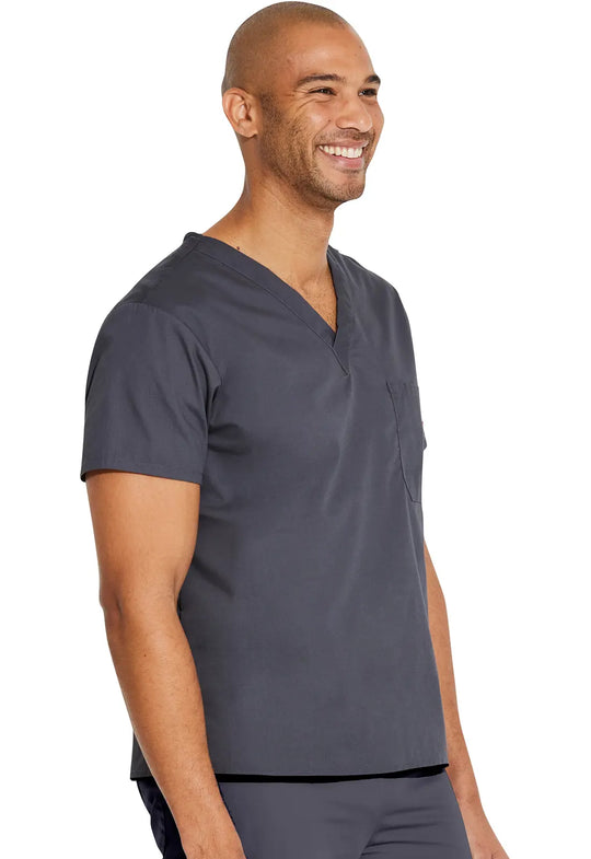 Dickies Scrubs Unisex Tuckable V-Neck Top Pewter | scrub-supply.com
