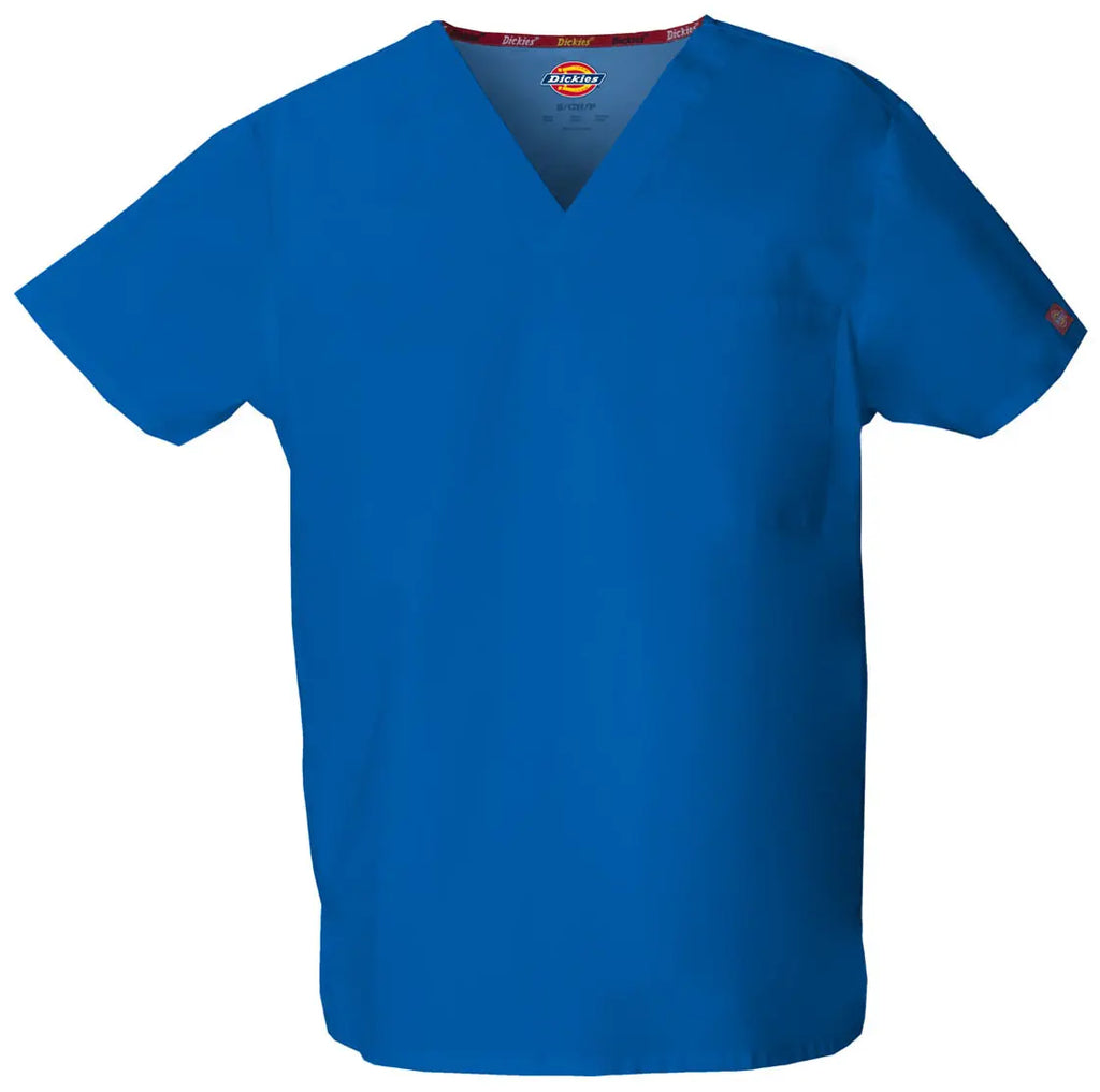 Dickies Scrubs Unisex Tuckable V-Neck Top Royal Blue | scrub-supply.com