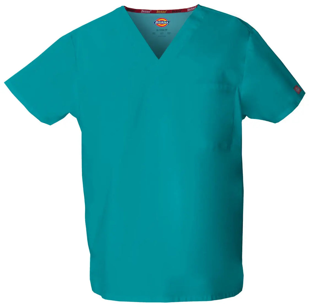 Dickies Scrubs Unisex Tuckable V-Neck Top Teal | scrub-supply.com