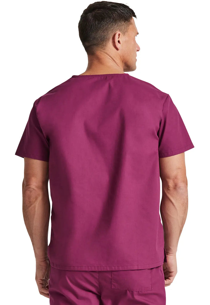 Dickies Scrubs Unisex Tuckable V-Neck Top Wine | scrub-supply.com