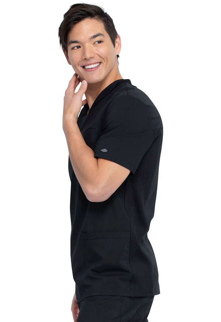 Dickies Scrubs 3-Pocket Men's V-Neck Top Black | scrub-supply.com