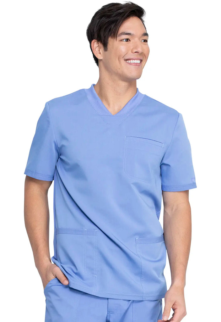 Dickies Scrubs 3-Pocket Men's V-Neck Top Ceil Blue | scrub-supply.com