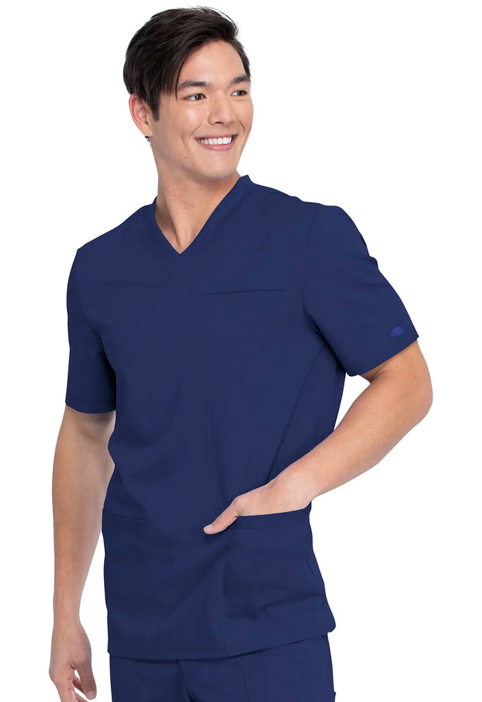 Dickies Scrubs 3-Pocket Men's V-Neck Top Navy | scrub-supply.com