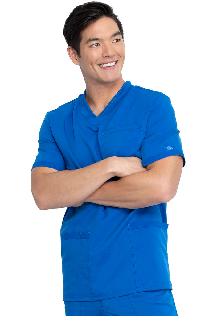 Dickies Scrubs 3-Pocket Men's V-Neck Top Royal Blue | scrub-supply.com