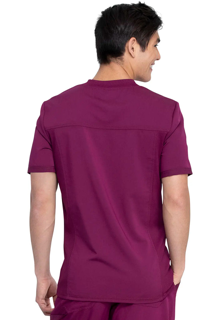 Dickies Scrubs 3-Pocket Men's V-Neck Top Wine | scrub-supply.com