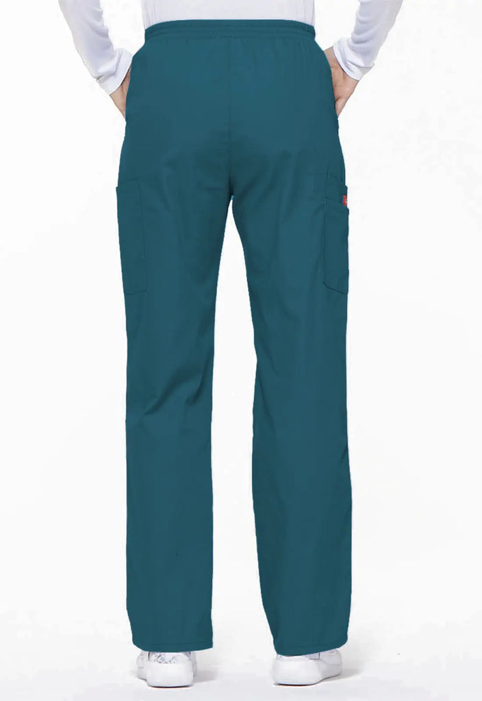 Dickies Scrubs 6-Pocket Natural Rise Tapered Leg Pull-on Pant Caribbean Blue | scrub-supply.com