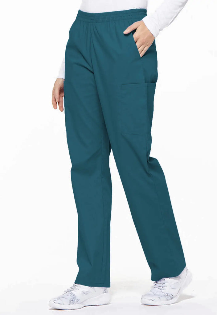 Dickies Scrubs 6-Pocket Natural Rise Tapered Leg Pull-on Pant Caribbean Blue | scrub-supply.com