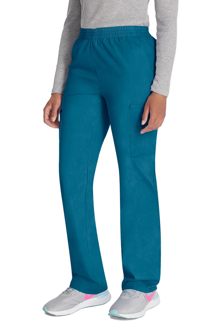 Dickies Scrubs 6-Pocket Natural Rise Tapered Leg Pull-on Pant Caribbean Blue | scrub-supply.com