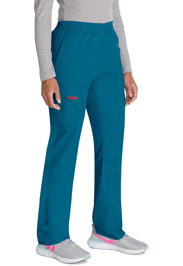 Dickies Scrubs 6-Pocket Natural Rise Tapered Leg Pull-on Pant Caribbean Blue | scrub-supply.com