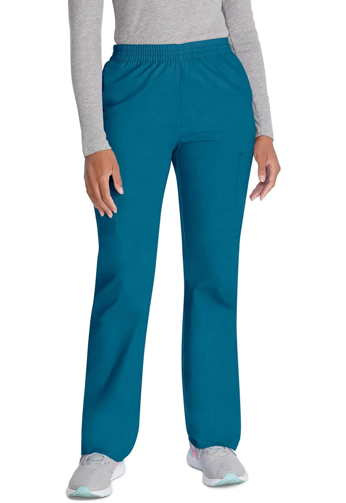 Dickies Scrubs 6-Pocket Natural Rise Tapered Leg Pull-on Pant Caribbean Blue | scrub-supply.com