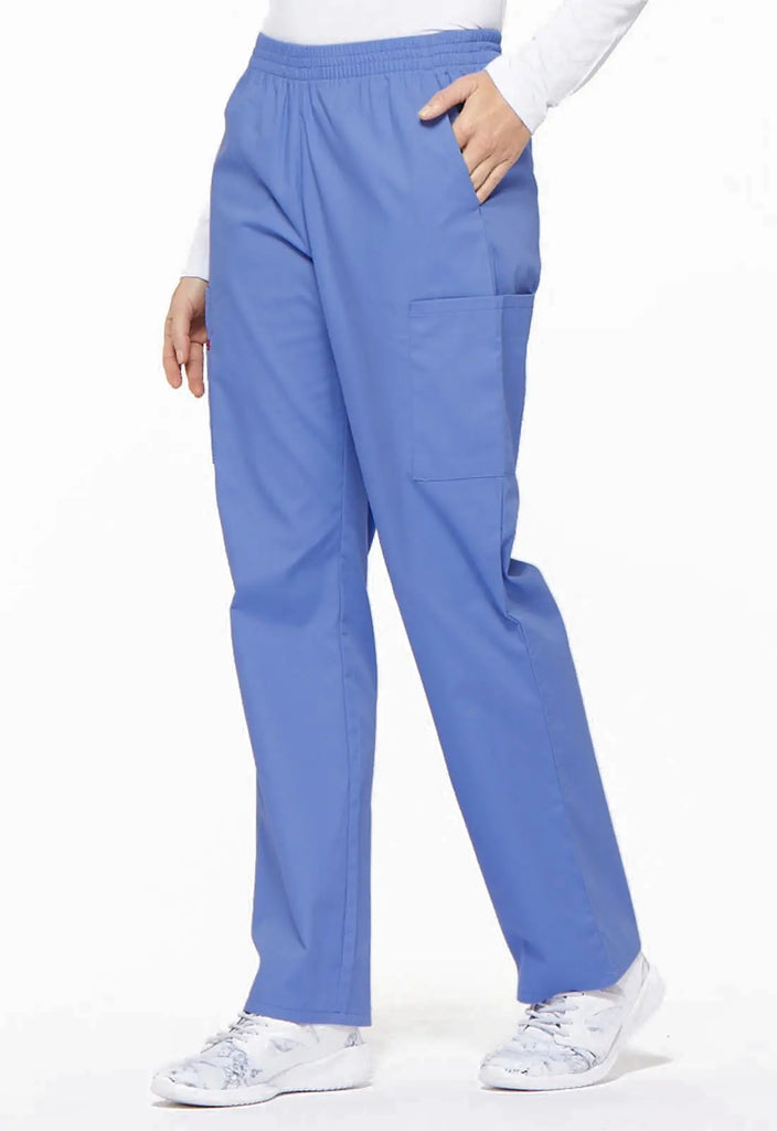 Dickies Scrubs 6-Pocket Natural Rise Tapered Leg Pull-on Pant Ceil Blue | scrub-supply.com