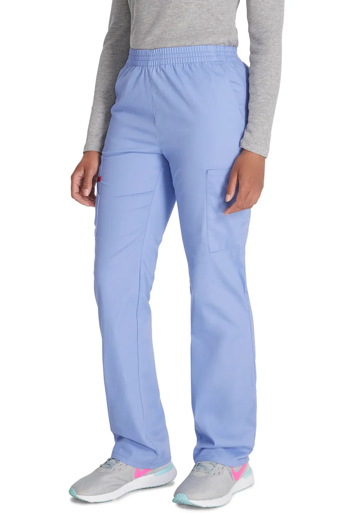 Dickies Scrubs 6-Pocket Natural Rise Tapered Leg Pull-on Pant Ceil Blue | scrub-supply.com