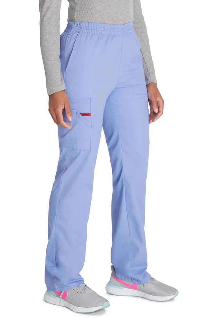 Dickies Scrubs 6-Pocket Natural Rise Tapered Leg Pull-on Pant Ceil Blue | scrub-supply.com