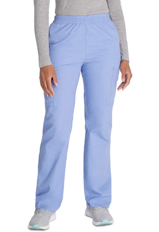 Dickies Scrubs 6-Pocket Natural Rise Tapered Leg Pull-on Pant Ceil Blue | scrub-supply.com