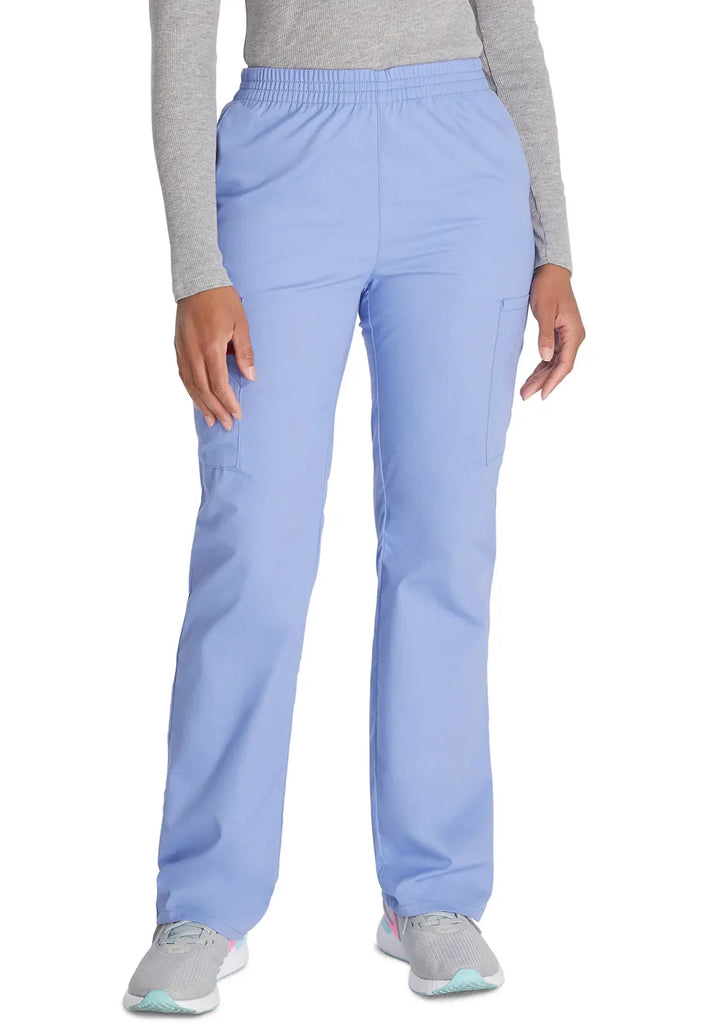 Dickies Scrubs 6-Pocket Natural Rise Tapered Leg Pull-on Pant Ceil Blue | scrub-supply.com