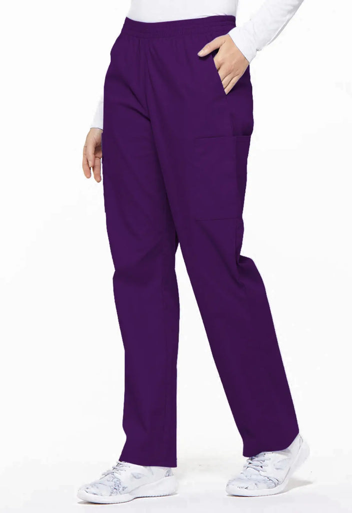 Dickies Scrubs 6-Pocket Natural Rise Tapered Leg Pull-on Pant Eggplant | scrub-supply.com