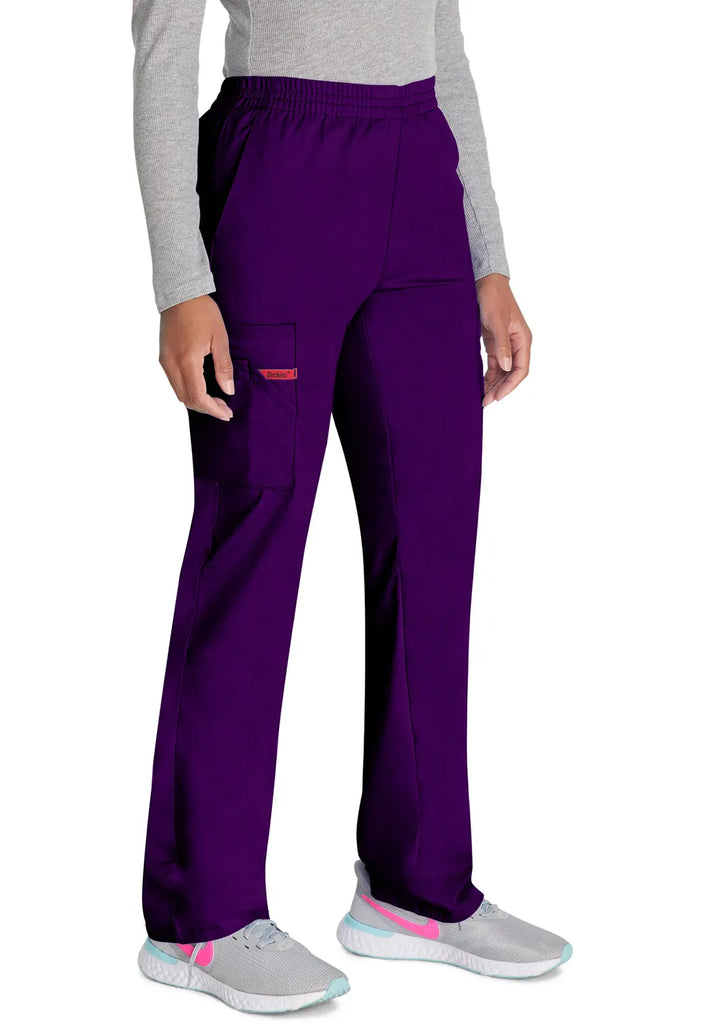 Dickies Scrubs 6-Pocket Natural Rise Tapered Leg Pull-on Pant Eggplant | scrub-supply.com