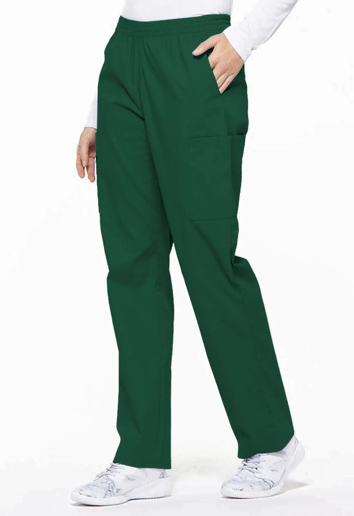 Dickies Scrubs 6-Pocket Natural Rise Tapered Leg Pull-on Pant Hunter Green | scrub-supply.com