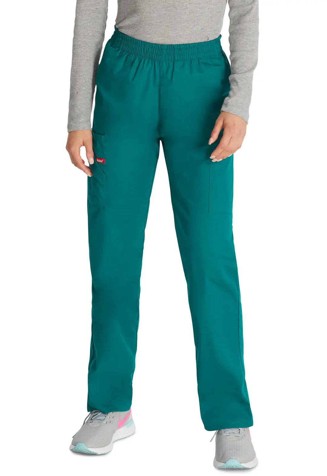 Dickies Scrubs 6-Pocket Natural Rise Tapered Leg Pull-on Pant Hunter Green | scrub-supply.com