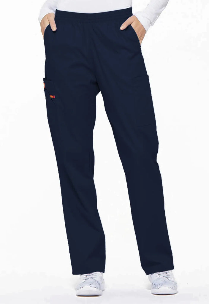 Dickies Scrubs 6-Pocket Natural Rise Tapered Leg Pull-on Pant Navy | scrub-supply.com