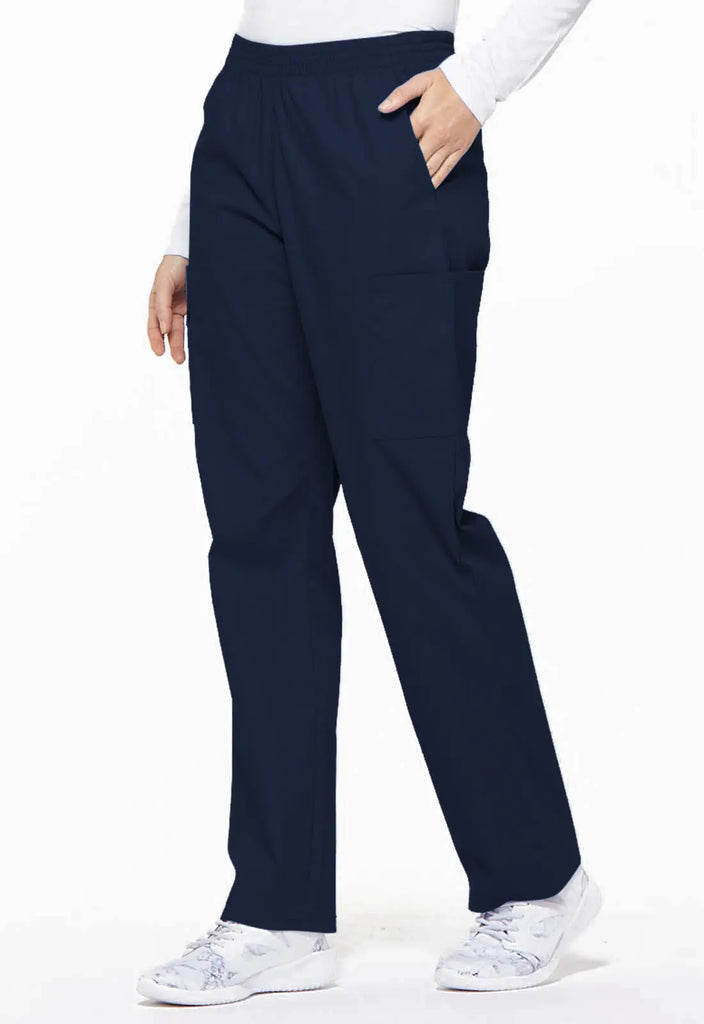 Dickies Scrubs 6-Pocket Natural Rise Tapered Leg Pull-on Pant Navy | scrub-supply.com