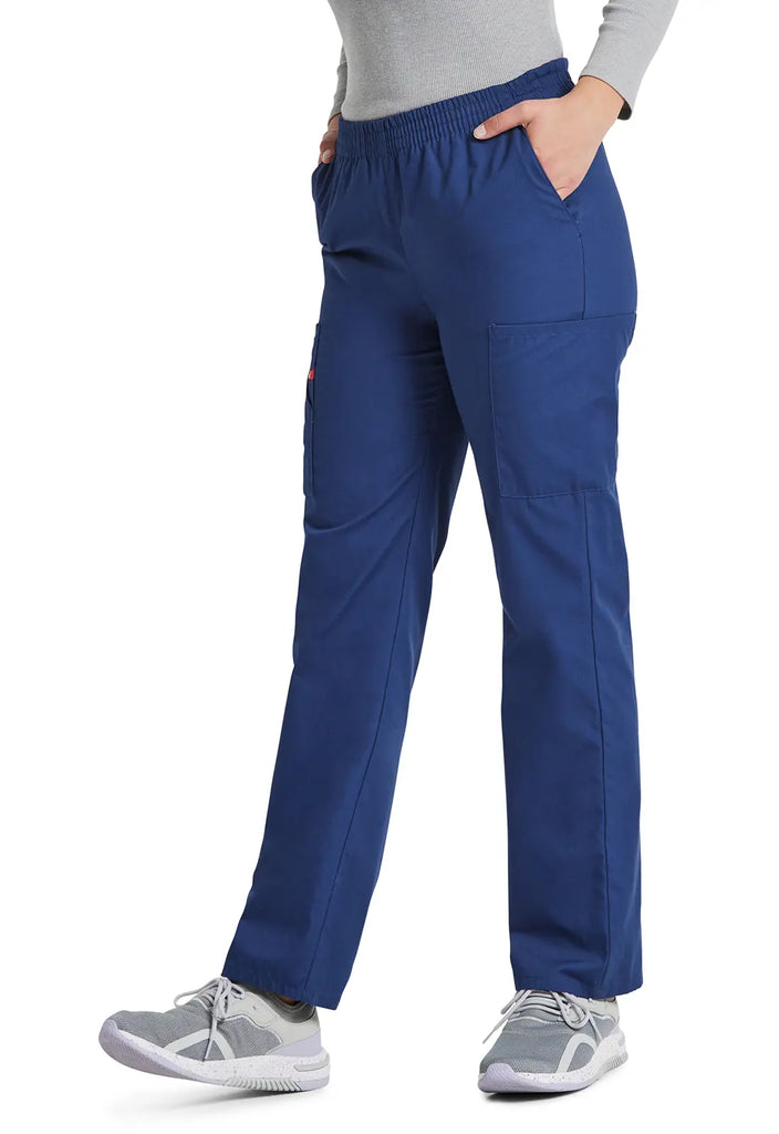 Dickies Scrubs 6-Pocket Natural Rise Tapered Leg Pull-on Pant Navy | scrub-supply.com