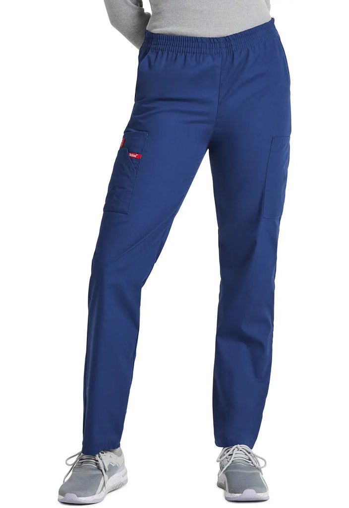 Dickies Scrubs 6-Pocket Natural Rise Tapered Leg Pull-on Pant Navy | scrub-supply.com