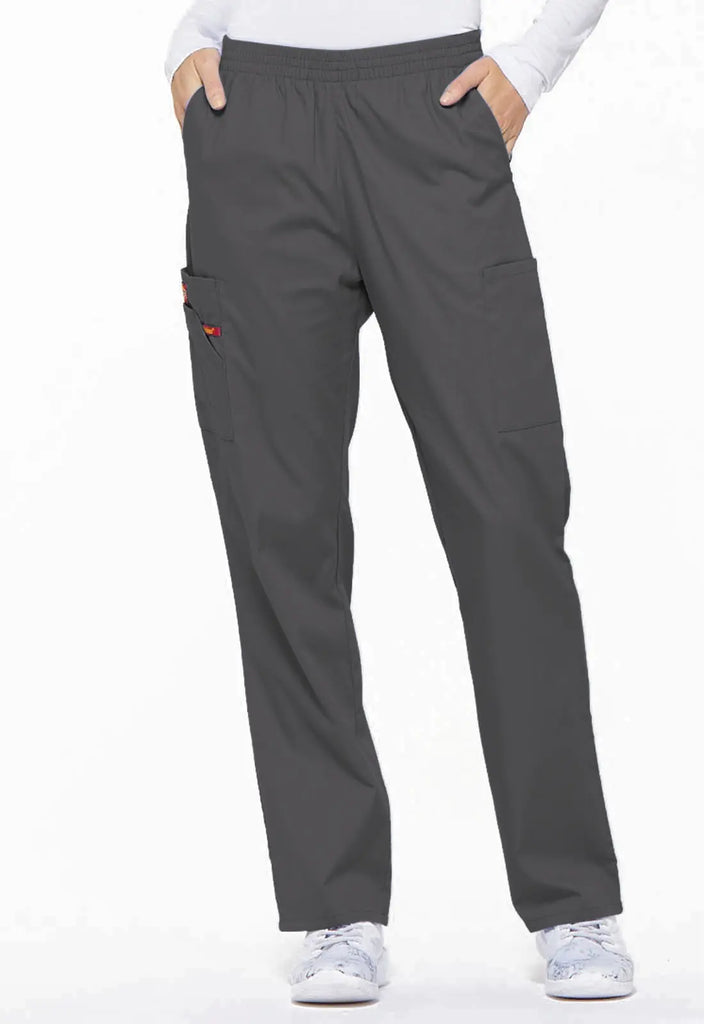 Dickies Scrubs 6-Pocket Natural Rise Tapered Leg Pull-on Pant Pewter | scrub-supply.com