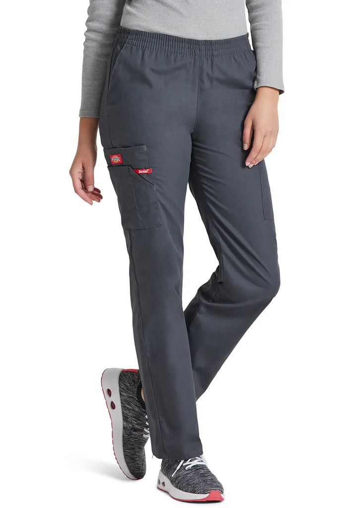 Dickies Scrubs 6-Pocket Natural Rise Tapered Leg Pull-on Pant Pewter | scrub-supply.com