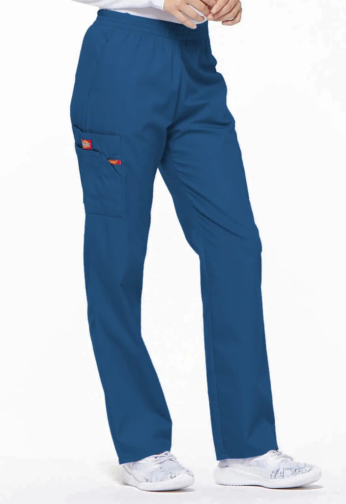 Dickies Scrubs 6-Pocket Natural Rise Tapered Leg Pull-on Pant Royal Blue | scrub-supply.com