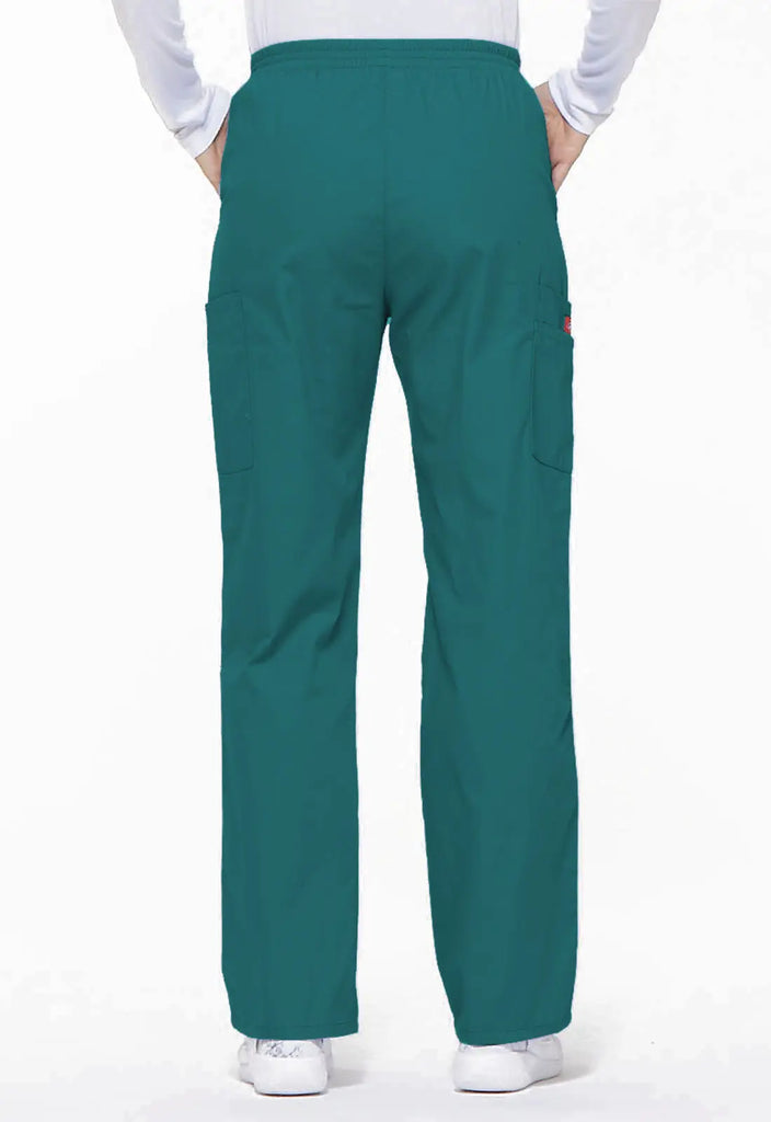 Dickies Scrubs 6-Pocket Natural Rise Tapered Leg Pull-on Pant Teal | scrub-supply.com