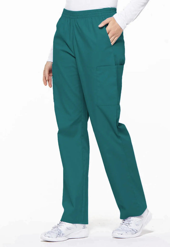 Dickies Scrubs 6-Pocket Natural Rise Tapered Leg Pull-on Pant Teal | scrub-supply.com