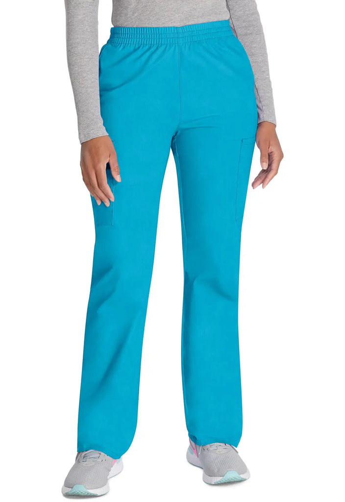 Dickies Scrubs 6-Pocket Natural Rise Tapered Leg Pull-on Pant Teal | scrub-supply.com