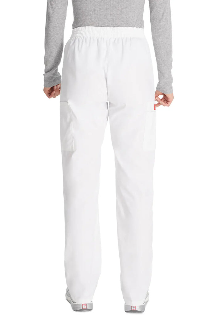 Dickies Scrubs 6-Pocket Natural Rise Tapered Leg Pull-on Pant White | scrub-supply.com