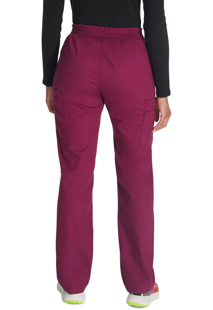 Dickies Scrubs 6-Pocket Natural Rise Tapered Leg Pull-on Pant Wine | scrub-supply.com